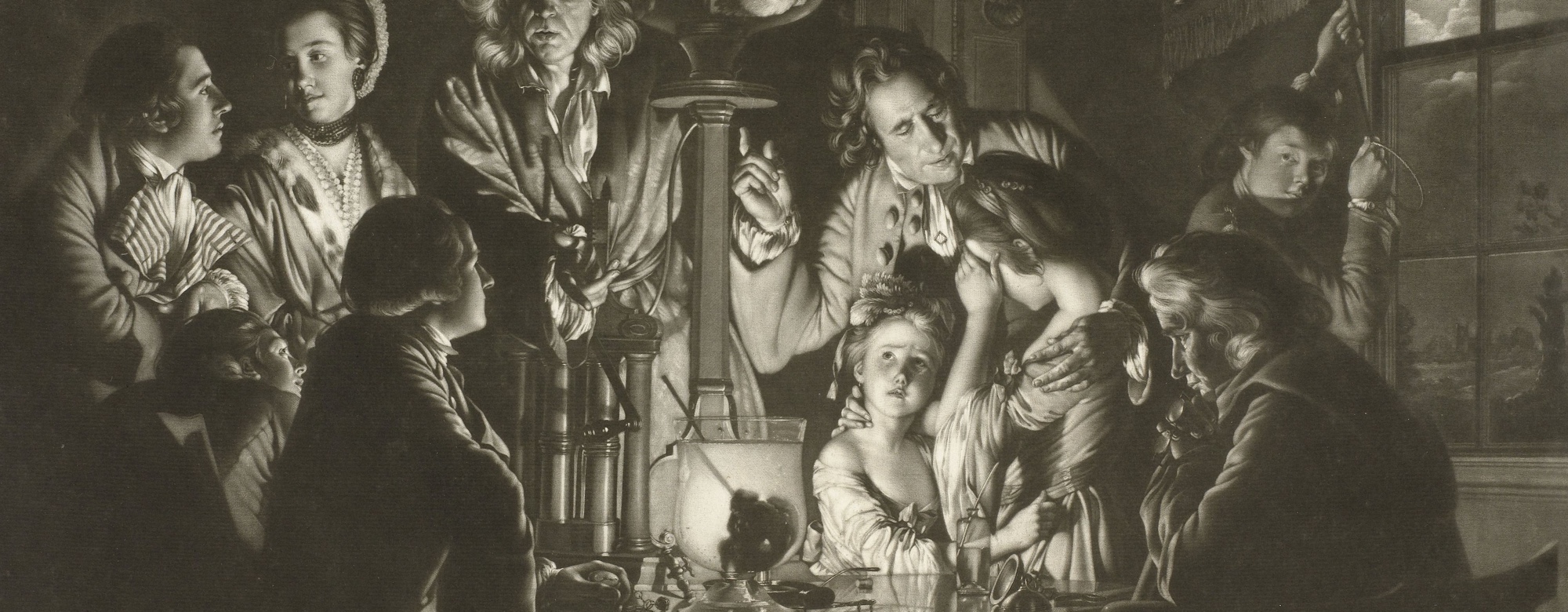 Experiment met luchtledige bol, Valentine Green, after Joseph Wright of Derby, 1768