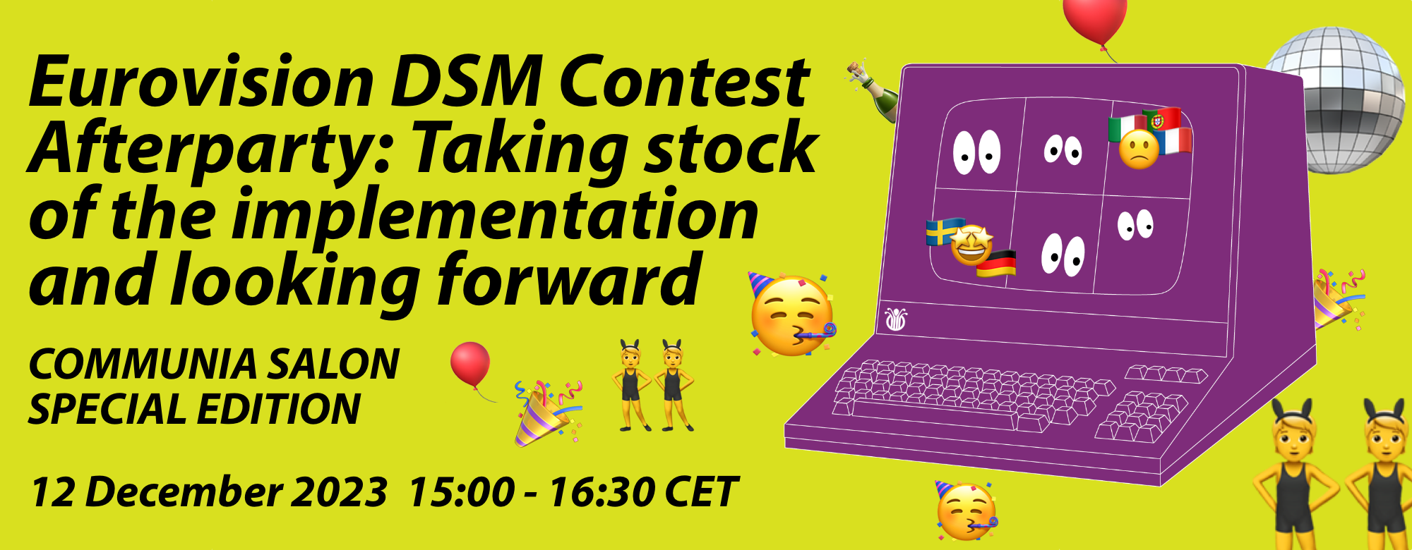 Announcement of COMMUNIA Salon Special Edition entitled "Eurovision DSM Contest Afterparty: Taking stock of the implementation and looking forward" on 12 December 2023, 15:00-16:30 CET