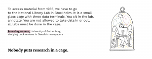 Jonas Ingvarsson quote from 2nd edition of "Nobody puts knowledge in a cage" publication